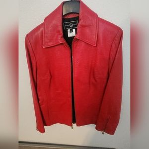 St. John Red Leather Jacket